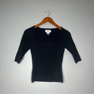 Bloomingdale’s Y.E.S Sexy Cashmere Square Neckline Half Sleeve Sweater